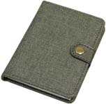 Алфавитная записная книжка малая (карманная)  с алфавитом в переплете из серого кожзаменителя с кнопкой